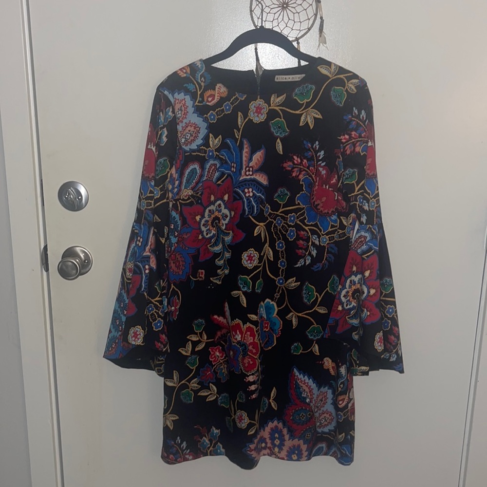 Alice + Olivia Mock Neck Midi Dress